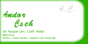 andor cseh business card
